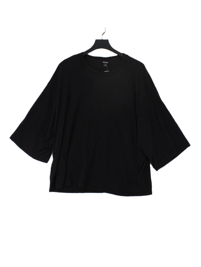 Monki Women's T-Shirt M Black 100% Cotton
