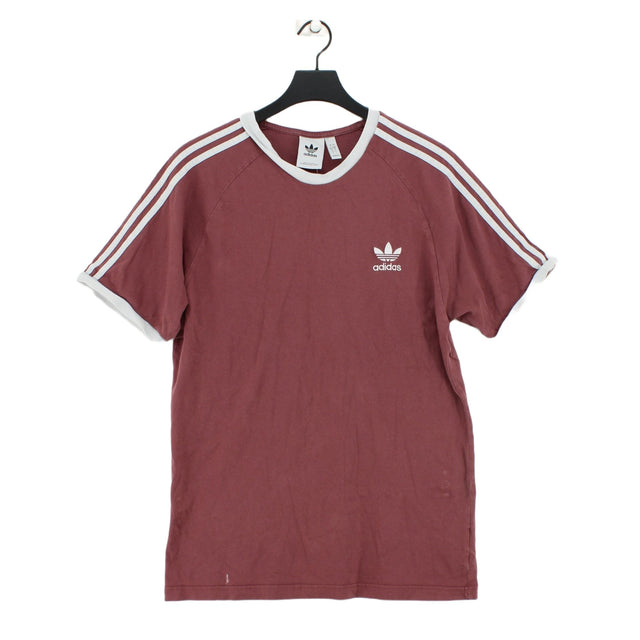 Adidas Men's T-Shirt L Brown 100% Cotton