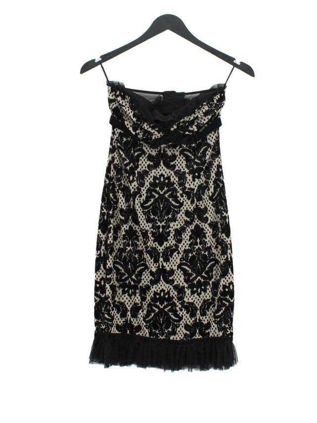 MNG Women's Midi Dress S Black Viscose with Elastane, Polyester