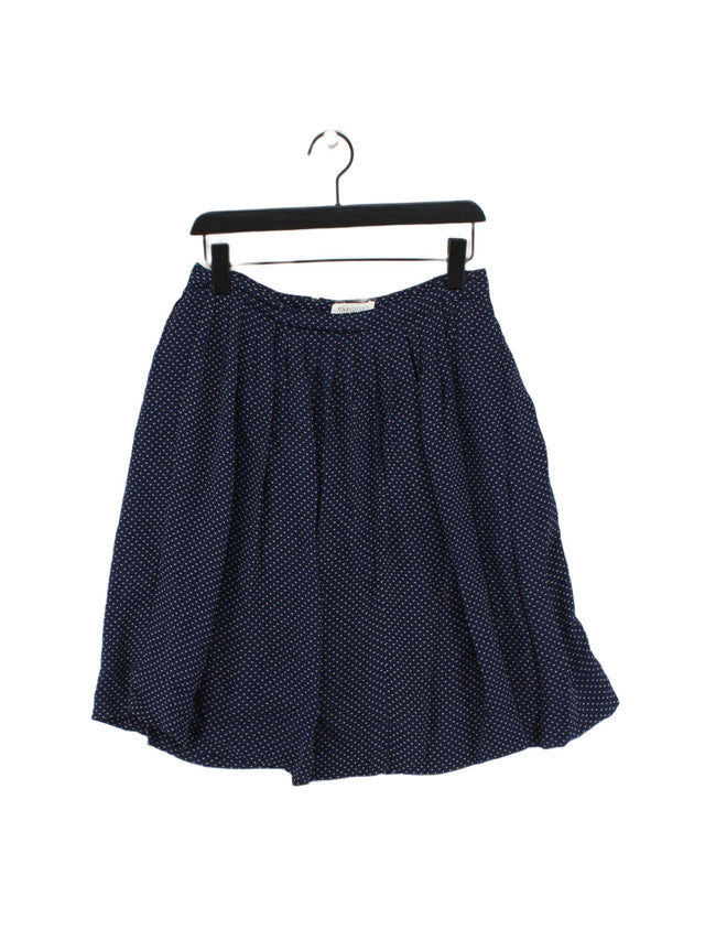 Toast Women's Midi Skirt UK 8 Blue 100% Viscose