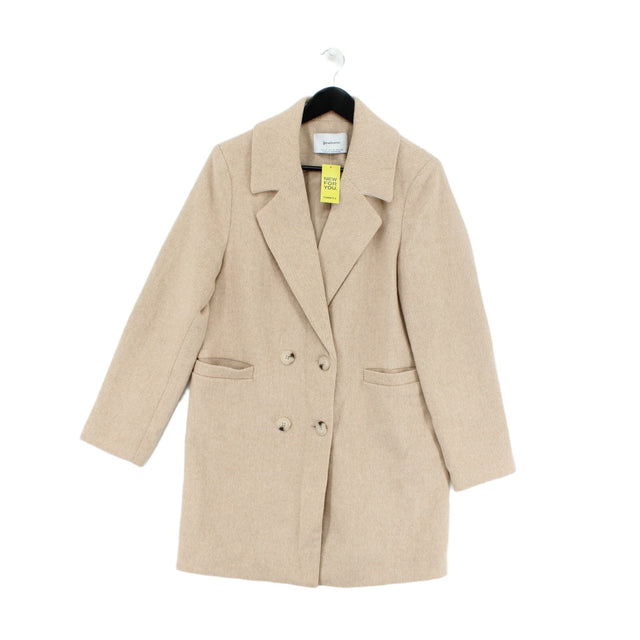 Stradivarius Women's Coat M Cream 100% Other