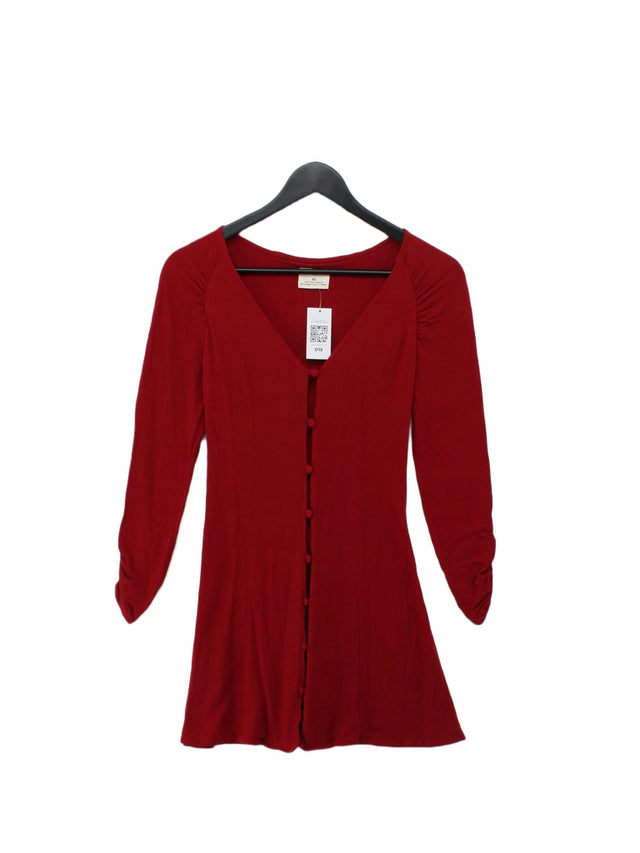 Pins And Needles Women's Midi Dress XS Red 100% Viscose