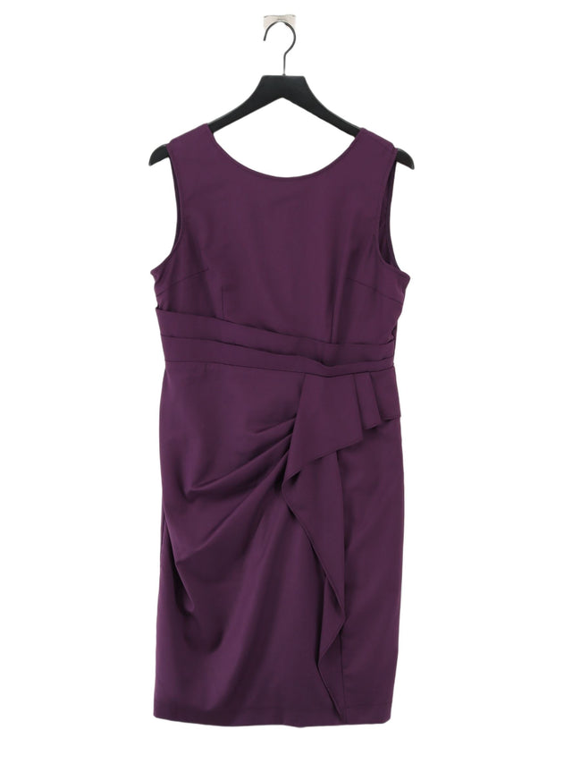 Jolie Moi Women's Midi Dress UK 14 Purple Polyester with Elastane, Viscose