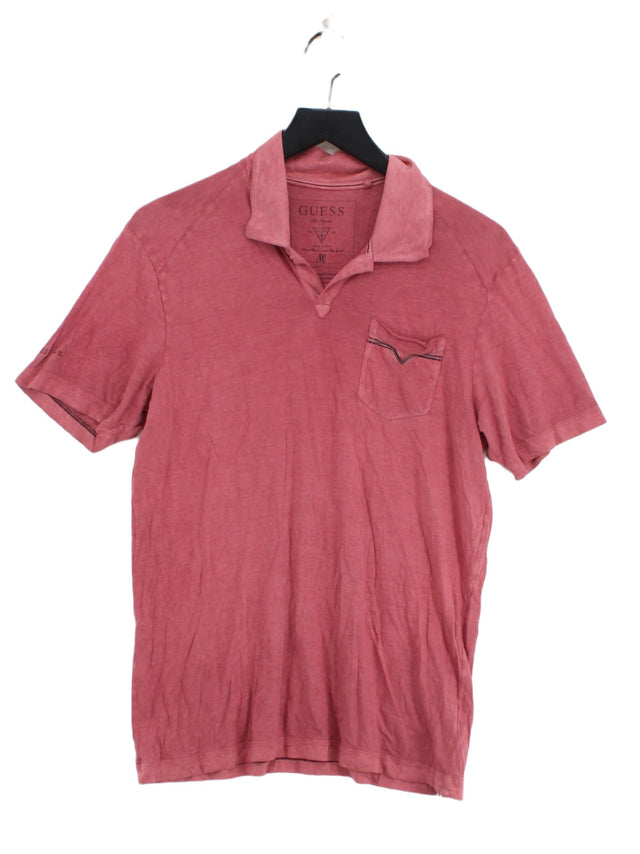 Guess Men's Polo M Red 100% Cotton