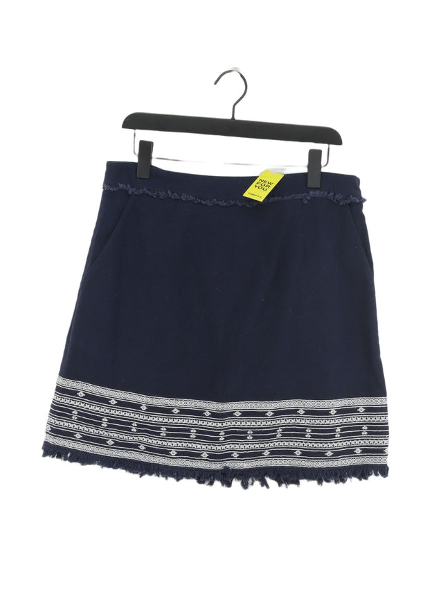 Whistles Women's Midi Skirt UK 16 Blue 100% Cotton