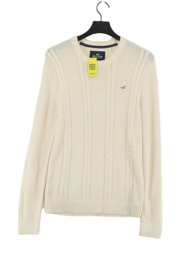 Hollister Women's Jumper S Cream Cotton with Polyester