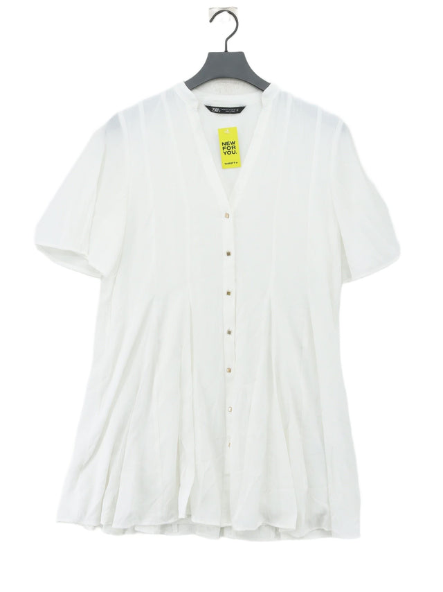 Zara Women's Midi Dress XS White 100% Polyester