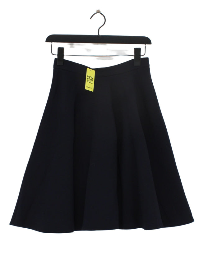 Tara Jarmon Women's Midi Skirt UK 8 Blue Polyester with Cotton, Viscose