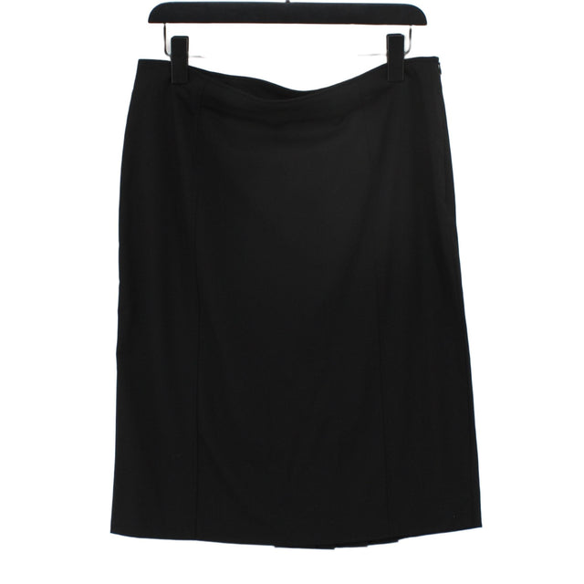 Next Women's Midi Skirt UK 14 Black Polyester with Elastane, Viscose