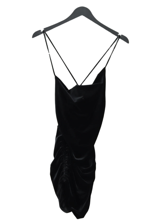 Zara Women's Mini Dress S Black Polyester with Elastane