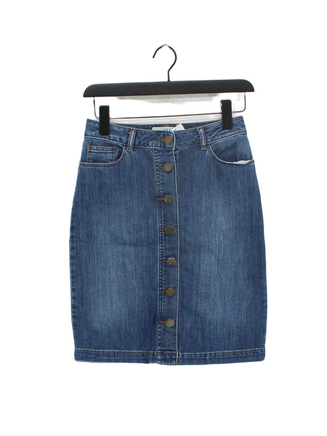 FatFace Women's Midi Skirt UK 6 Blue 100% Cotton