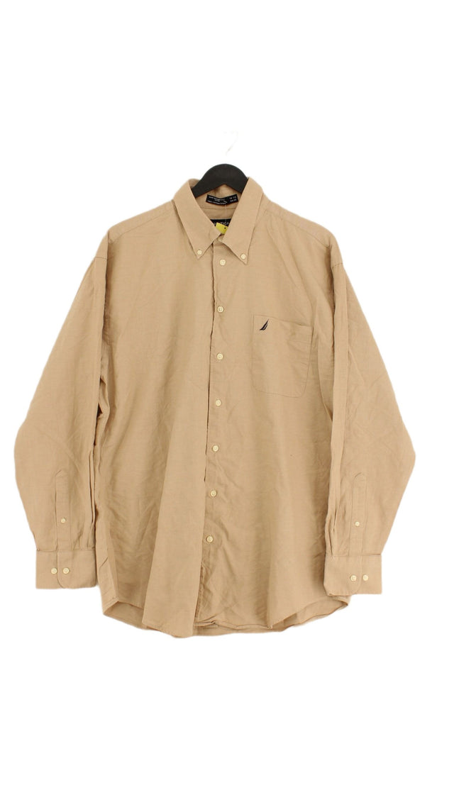 Nautica Men's Shirt Chest: 34 in Brown 100% Cotton
