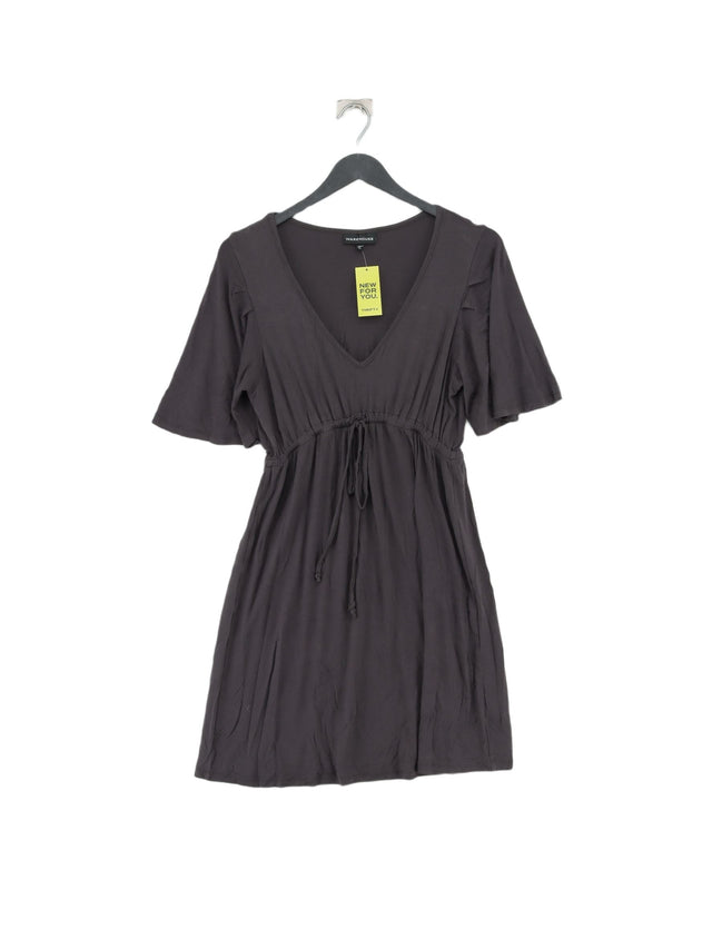 Warehouse Women's Midi Dress UK 12 Brown Viscose with Elastane