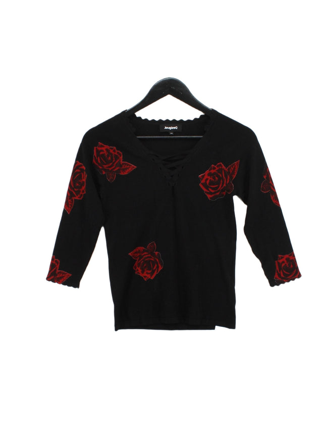 Desigual Women's Top XS Black Viscose with Polyester