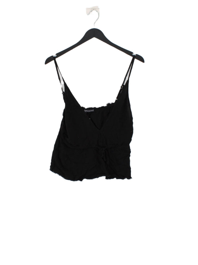 Brandy Melville Women's Top S Black Cotton with Viscose