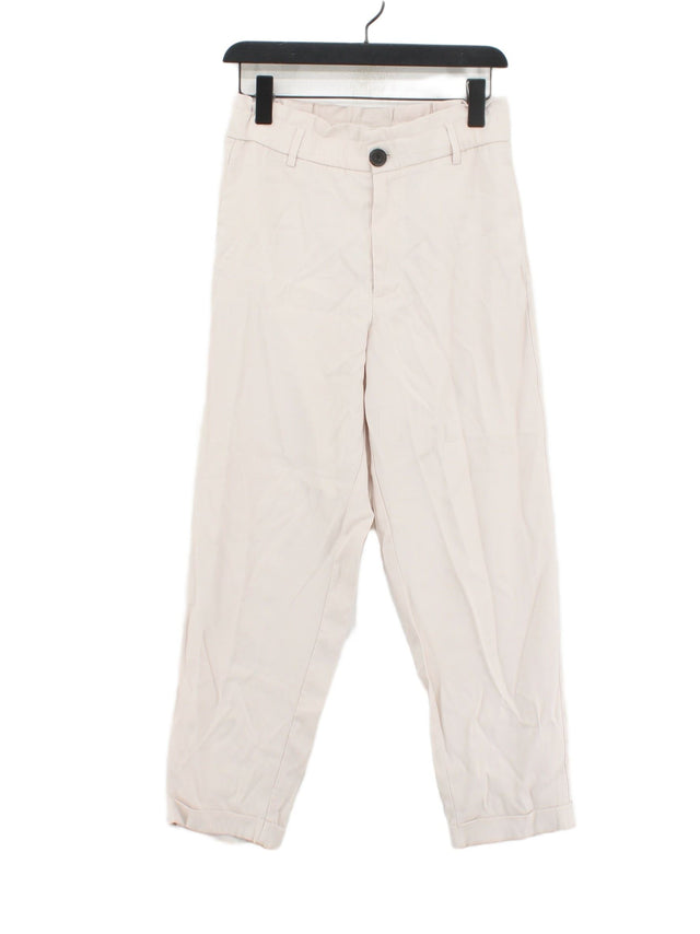 Zara Women's Trousers M White Viscose with Polyester
