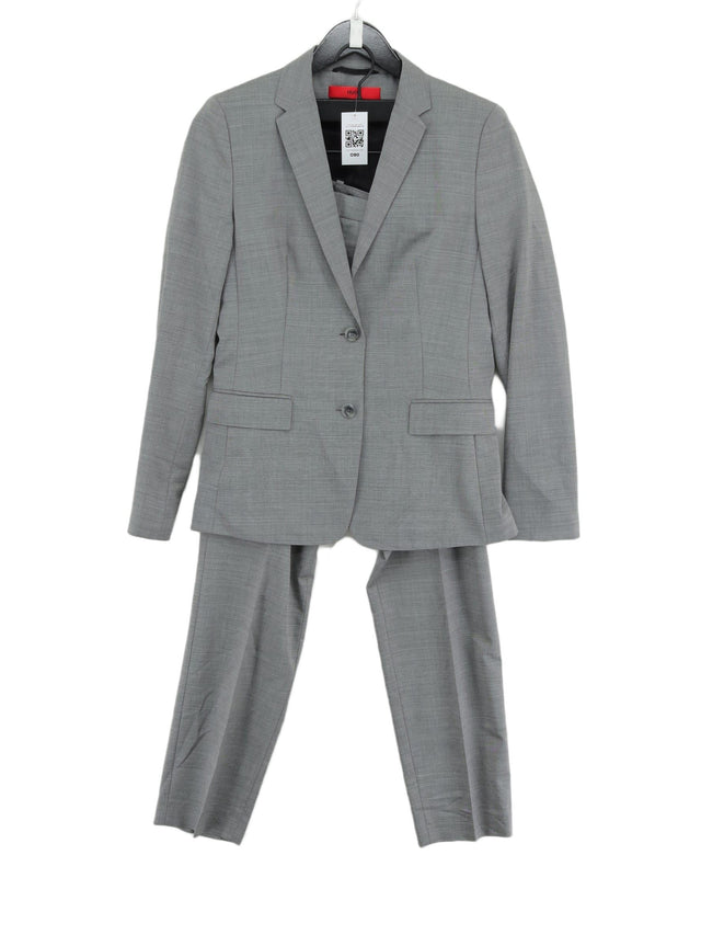 Hugo Boss Women's Two Piece Suit UK 8 Grey Wool with Elastane, Other, Viscose