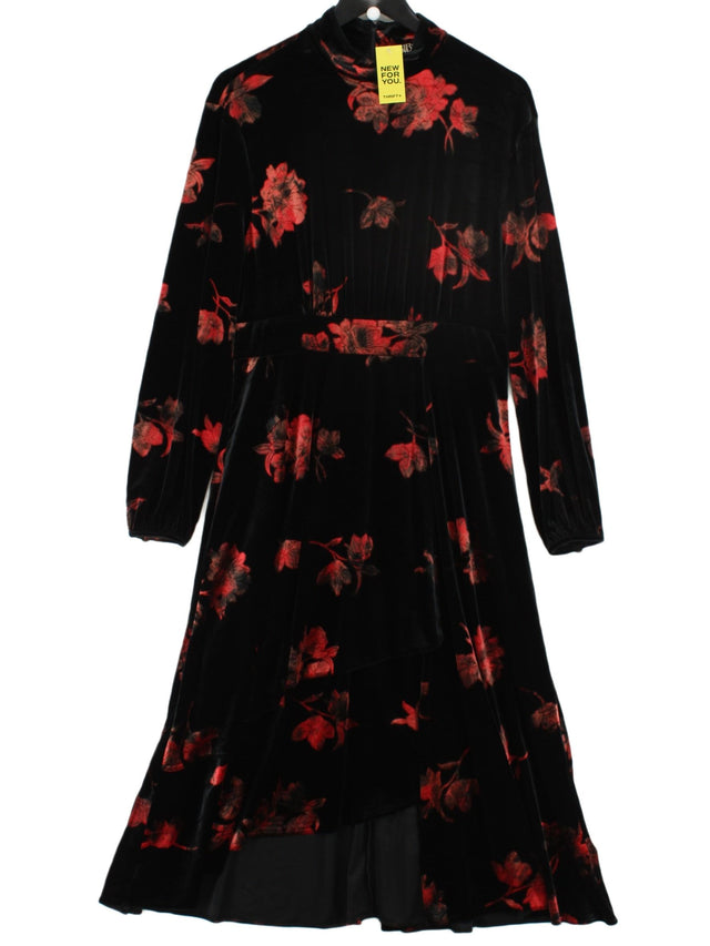 BIBA Women's Midi Dress UK 10 Black Polyester with Elastane