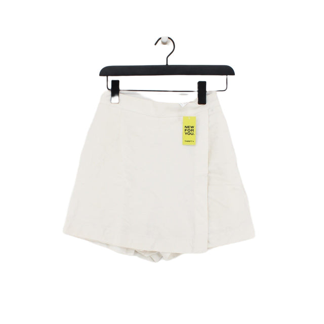 Uniqlo Women's Midi Skirt XS White Viscose with Linen, Polyester