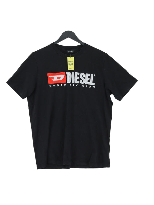 Diesel Men's T-Shirt M Black 100% Cotton