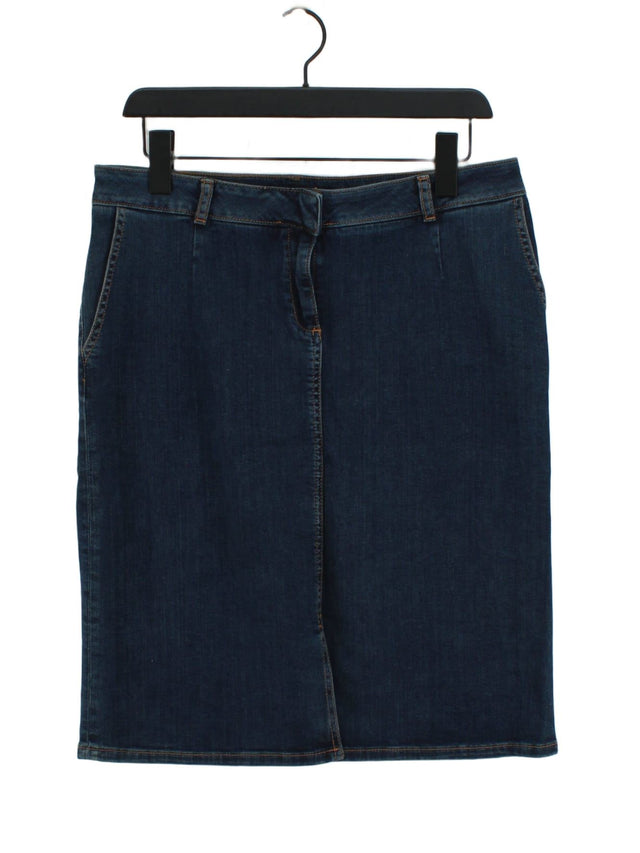 David Lawrence Women's Midi Skirt UK 14 Blue Cotton with Elastane
