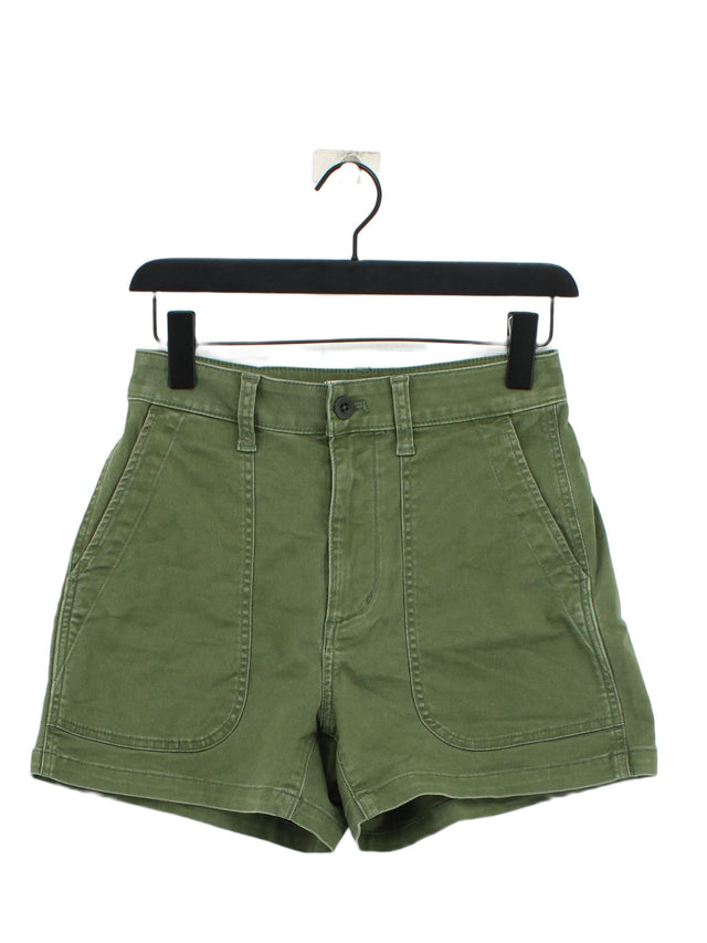 Madewell Women's Shorts W 24 in Green Cotton with Elastane