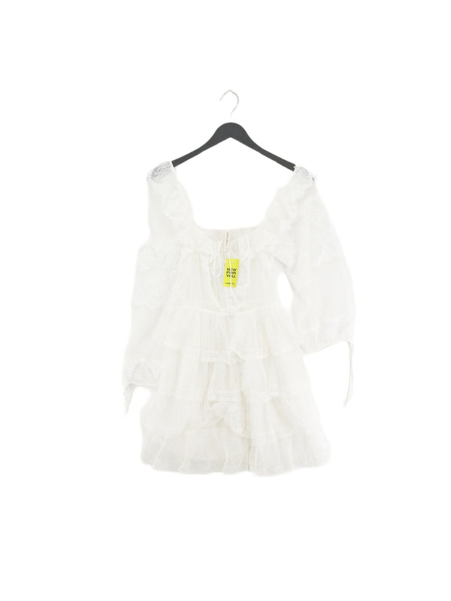 For Love & Lemons Women's Midi Dress XS White Polyamide with Polyester