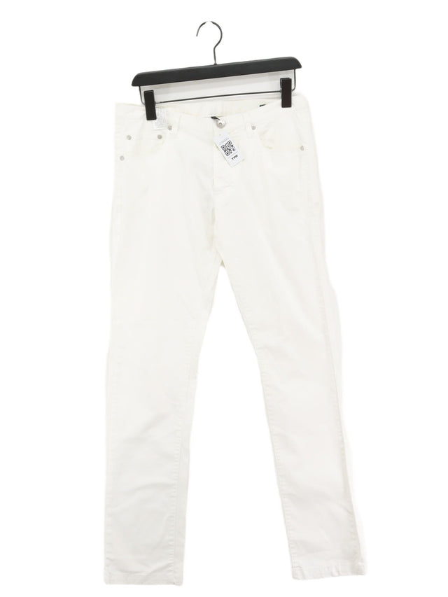 Stile Benetton Women's Jeans W 33 in White Cotton with Elastane