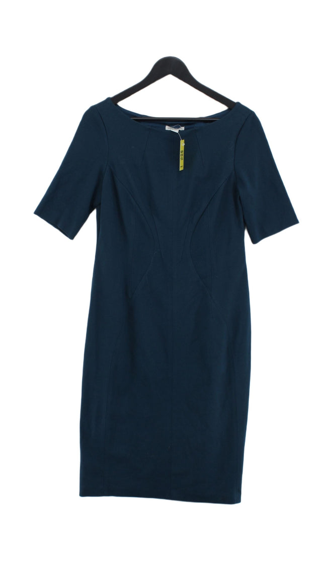 Monsoon Women's Midi Dress UK 12 Blue Viscose with Elastane, Nylon, Polyester