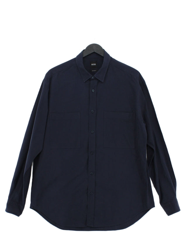 Boss Men's Shirt M Blue 100% Cotton