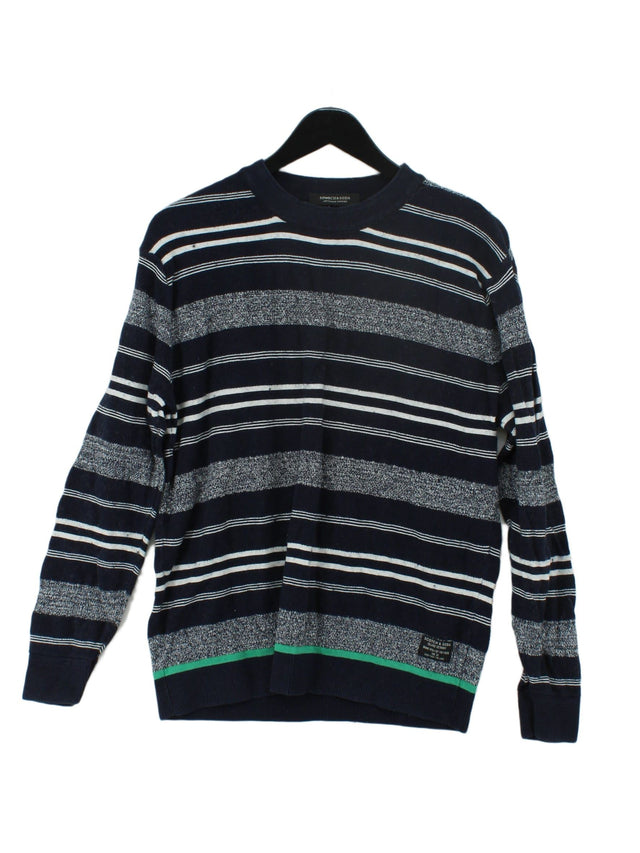 Scotch & Soda Men's Jumper L Blue Cotton with Wool