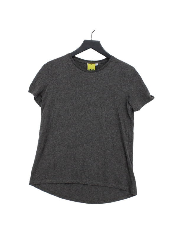 Zara Women's T-Shirt S Grey Polyester with Cotton