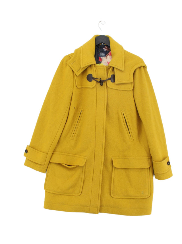 Joules Women's Coat UK 12 Yellow Wool with Polyester, Viscose