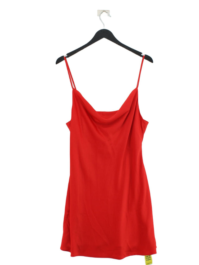 Urban Outfitters Women's Midi Dress L Red Polyester with Spandex