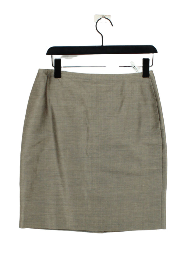 Planet Women's Midi Skirt UK 10 Cream Viscose with Linen