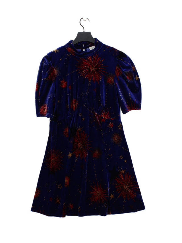 Monsoon Women's Midi Dress M Blue Polyester with Elastane