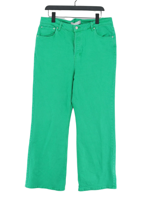 Next Women's Jeans UK 16 Green Cotton with Elastane