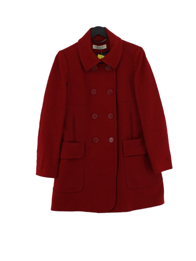 Whistles Women's Coat UK 8 Red 100% Wool