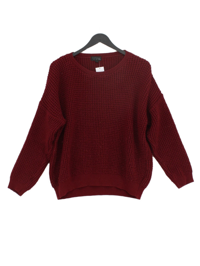 Topshop Women's Jumper UK 8 Red 100% Acrylic