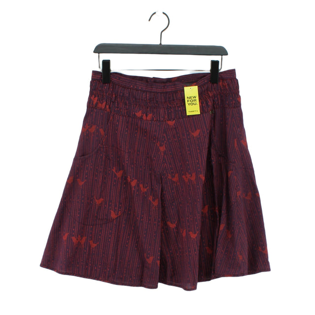 Nümph Women's Midi Skirt UK 14 Purple 100% Cotton