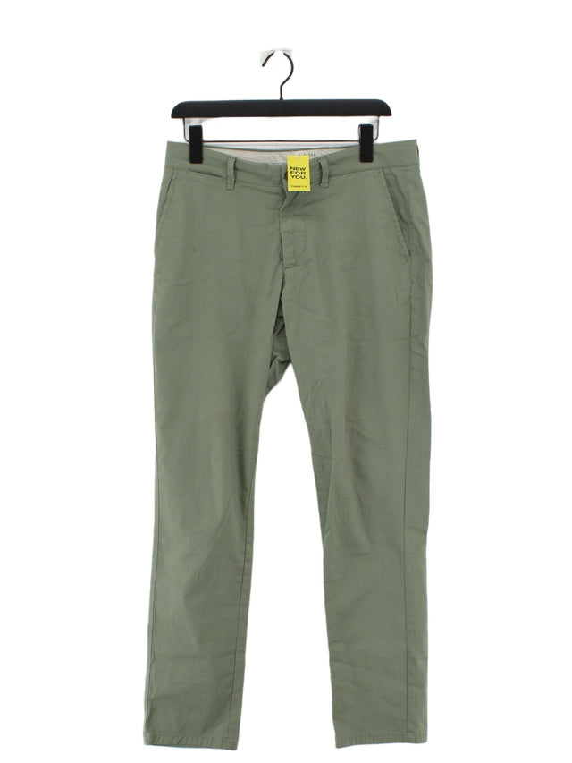 Selected Homme Men's Trousers W 31 in; L 32 in Green Cotton with Elastane