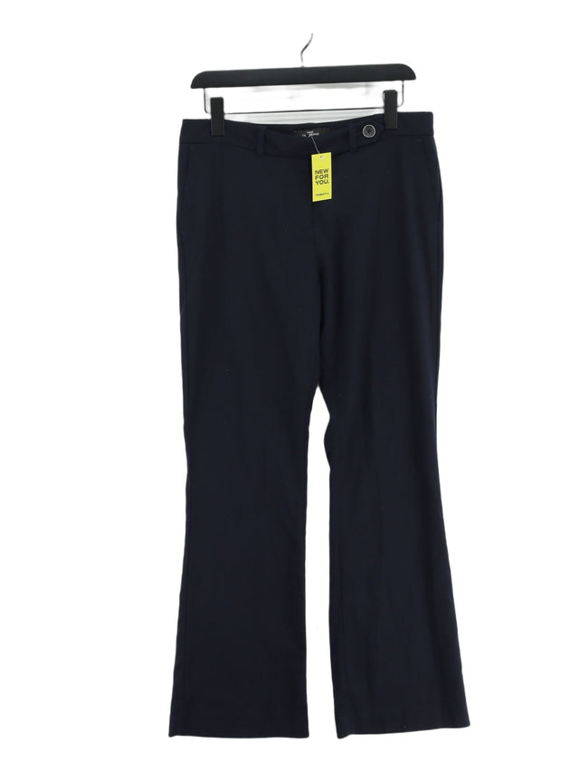 Next Women's Suit Trousers UK 12 Blue Polyester with Elastane, Viscose