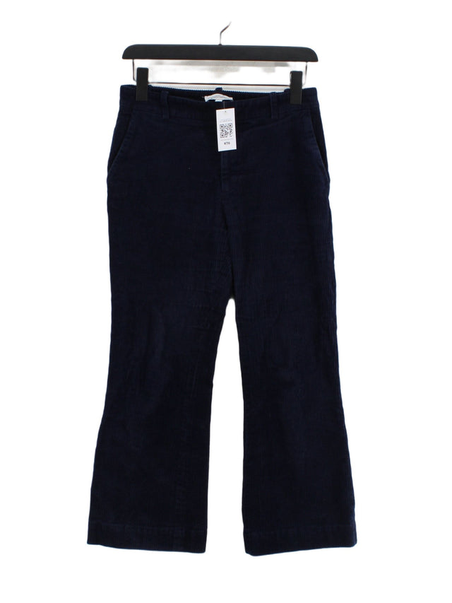 & Other Stories Women's Trousers UK 8 Blue Cotton with Elastane