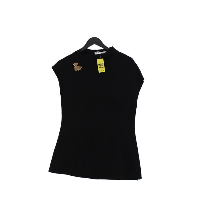 Zara Women's Top S Black Viscose with Elastane