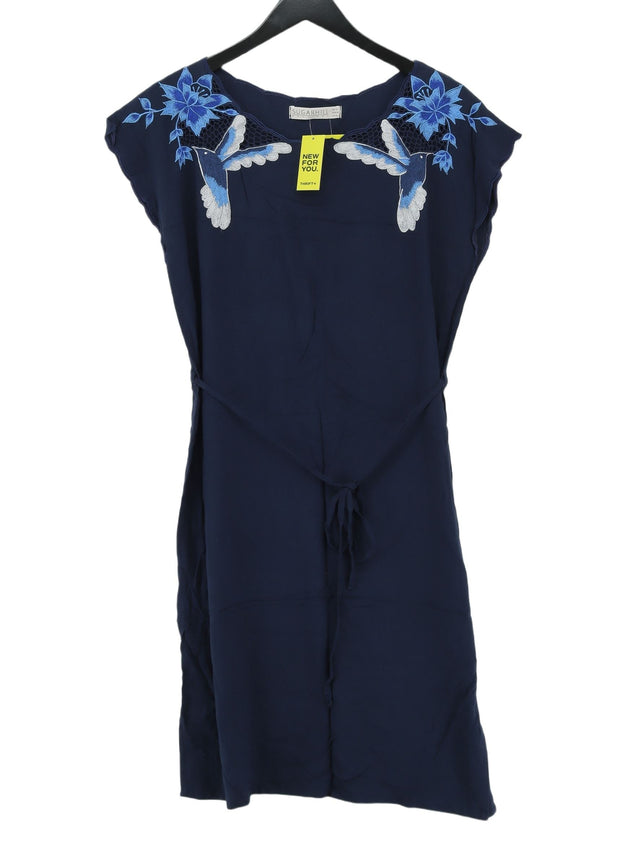 Sugarhill Women's Midi Dress UK 12 Blue 100% Viscose