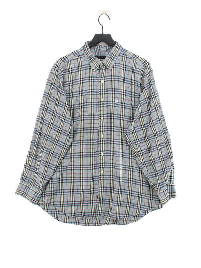 Burberry Men's Shirt XL Blue 100% Cotton