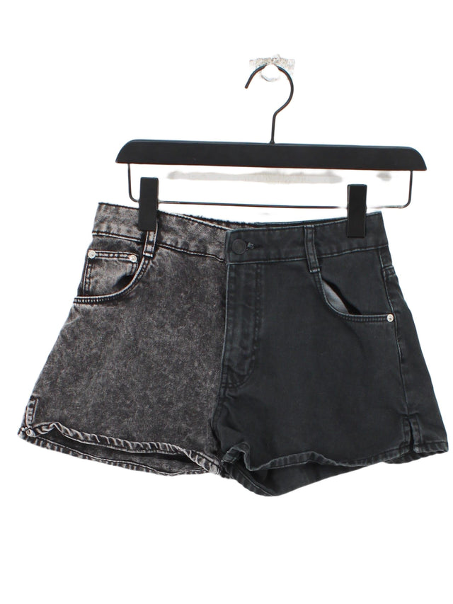 Bershka Women's Shorts UK 8 Black 100% Cotton