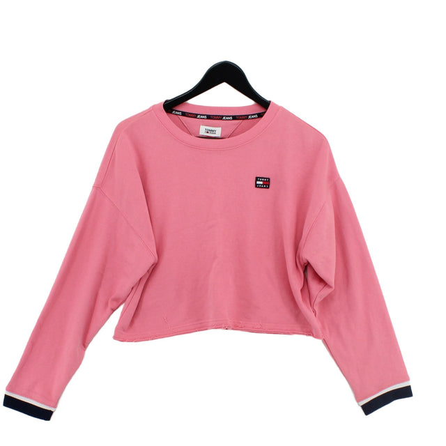 Tommy Jeans Women's Jumper S Pink Cotton with Polyester