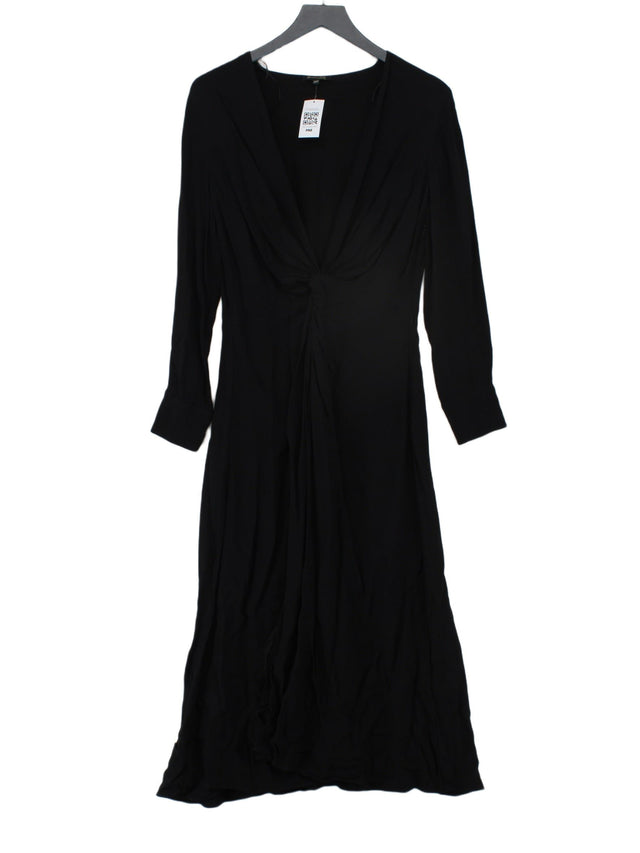 Massimo Dutti Women's Maxi Dress UK 12 Black 100% Viscose