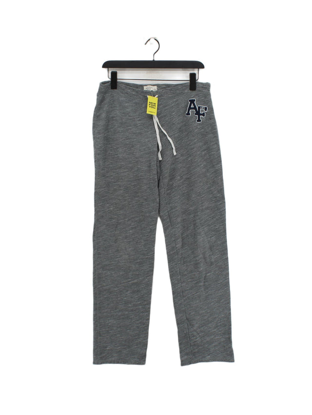 Abercrombie & Fitch Men's Sports Bottoms L Grey Cotton with Polyester